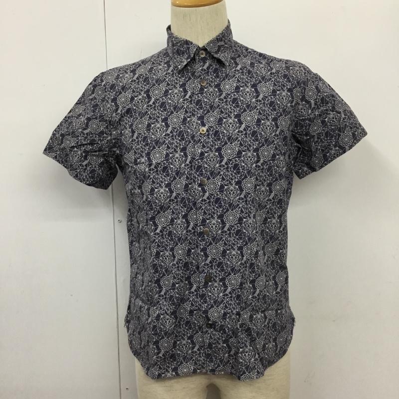 ポールスミスジーンズ Paul Smith JEANS シャツ、ブラウス 半袖 半袖シャツ カラーシャツ 半袖カットソー 総柄シャツ S 総柄 白 / ホワイト / X 紺 / ネイビー / メンズ USED 古着 中古 10102948