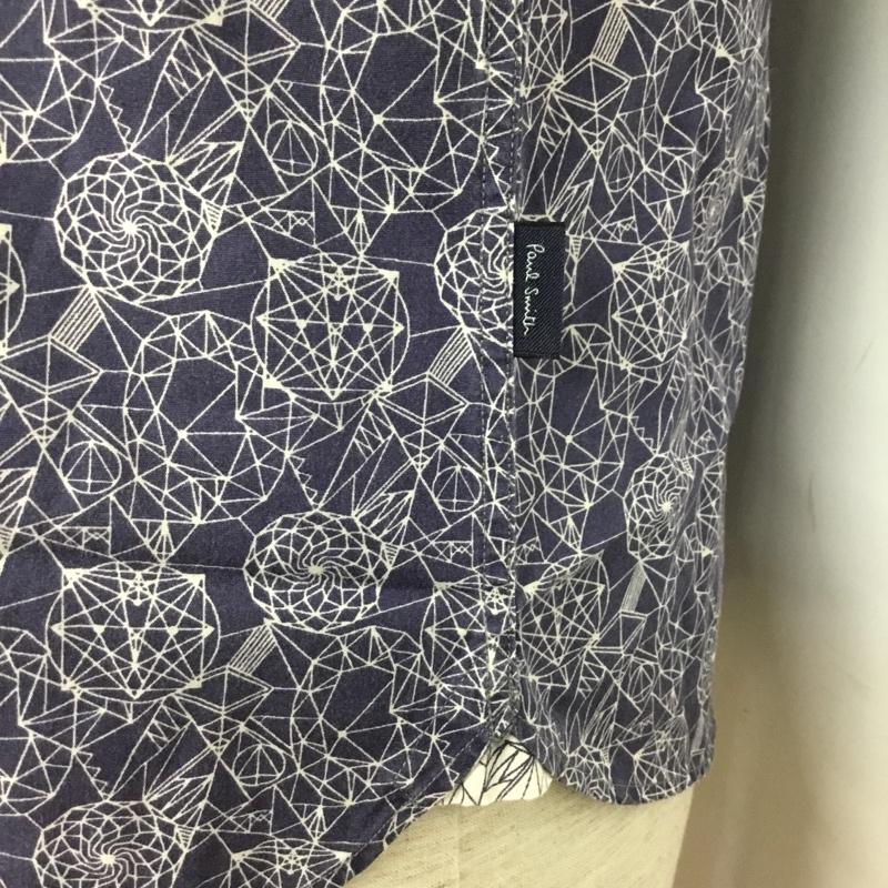 ポールスミスジーンズ Paul Smith JEANS シャツ、ブラウス 半袖 半袖シャツ カラーシャツ 半袖カットソー 総柄シャツ S 総柄 白 / ホワイト / X 紺 / ネイビー / メンズ USED 古着 中古 10102948