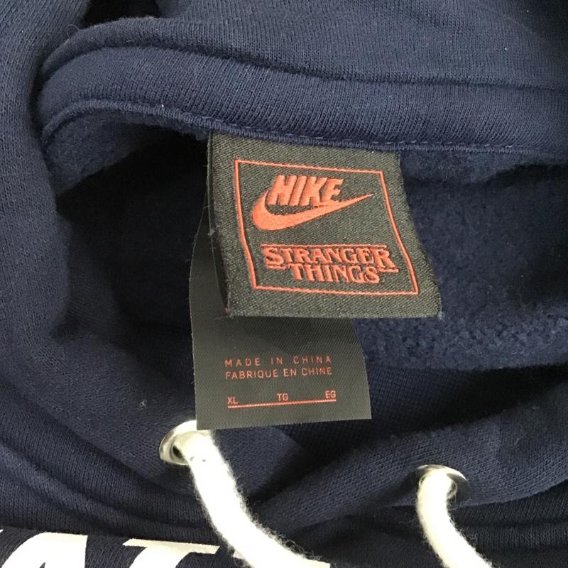 ナイキ NIKE パーカー 長袖 CQ3655-419 ストレンジャーシングスフーディ 長袖パーカー プリントパーカー XL ロゴ、文字 紺 / ネイビー / メンズ USED 古着 中古 10102964