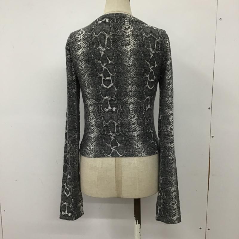 ザラ ZARA TRAFALUC カットソー 長袖 長袖ニットカットソー クルーネックカットソー セーター 総柄 S 総柄 白 / ホワイト / X 黒 / ブラック /  レディース USED 古着 中古 10102975