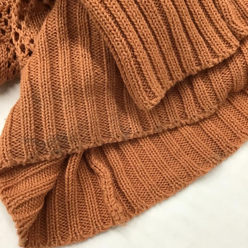マウジー MOUSSY カーディガン 長袖 0104SA70-0590 レースロングカーディガン 長袖ニットカーディガン ボタン前開カーディガン FREE 無地 橙 / オレンジ / レディース USED 古着 中古 10102986