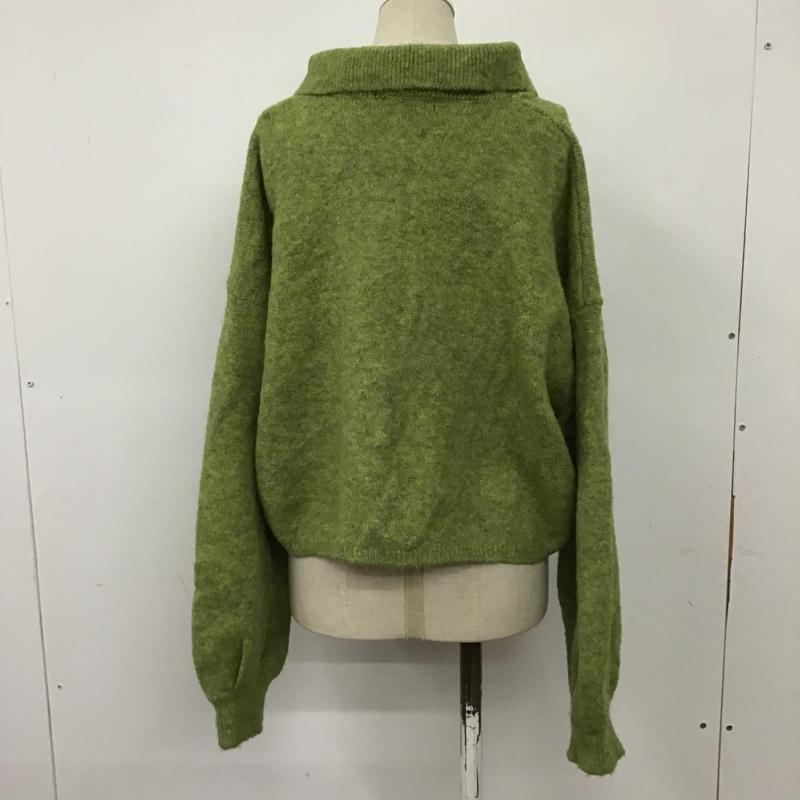 ダブルクローゼット w closet カーディガン 長袖 332488 襟付きビックポケットショートカーディガン 長袖ニットカーディガン セーター FREE 無地 緑 / グリーン / レディース USED 古着 中古 10102990