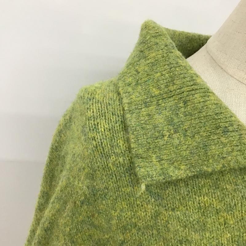 ダブルクローゼット w closet カーディガン 長袖 332488 襟付きビックポケットショートカーディガン 長袖ニットカーディガン セーター FREE 無地 緑 / グリーン / レディース USED 古着 中古 10102990
