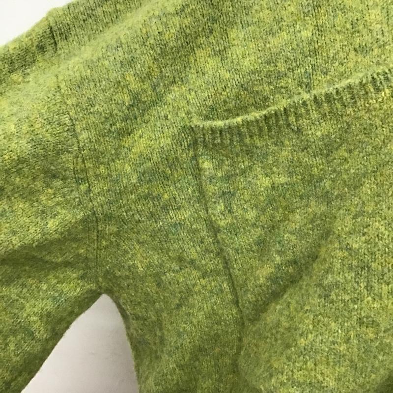 ダブルクローゼット w closet カーディガン 長袖 332488 襟付きビックポケットショートカーディガン 長袖ニットカーディガン セーター FREE 無地 緑 / グリーン / レディース USED 古着 中古 10102990