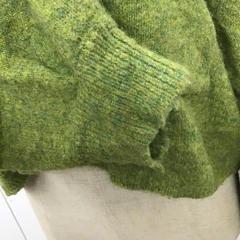 ダブルクローゼット w closet カーディガン 長袖 332488 襟付きビックポケットショートカーディガン 長袖ニットカーディガン セーター FREE 無地 緑 / グリーン / レディース USED 古着 中古 10102990