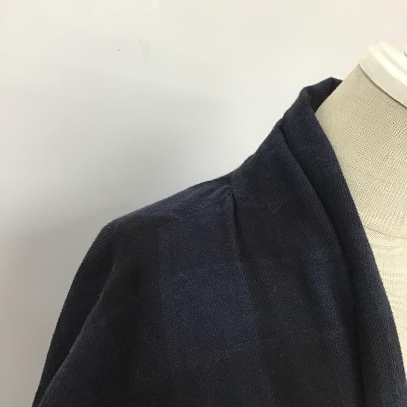 ニコアンド niko and... カーディガン 長袖 長袖カーディガン 長袖カットソー 前開チェックカーディガン 3 チェック 紺 / ネイビー / レディース USED 古着 中古 10103011