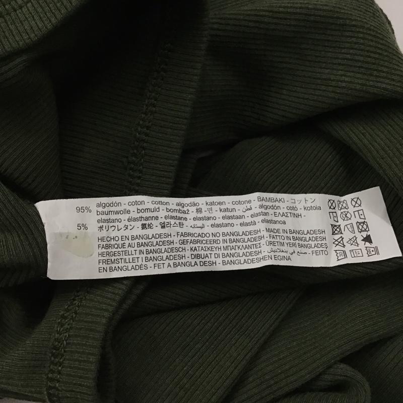 ザラ ZARA カットソー 長袖 長袖カットソー カラーニットカットソー ロングスリーブカットソー L 無地 カーキ / カーキ /  レディース USED 古着 中古 10103013