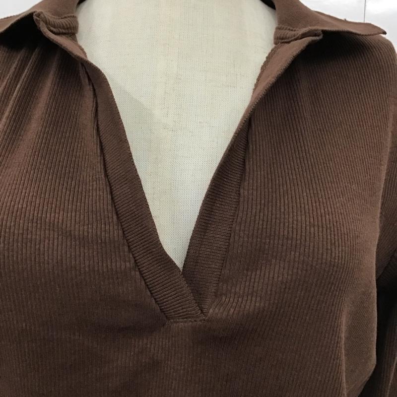 ザラ ZARA カットソー 長袖 L 無地 茶 / ブラウン /  レディース USED 古着 中古 10103014