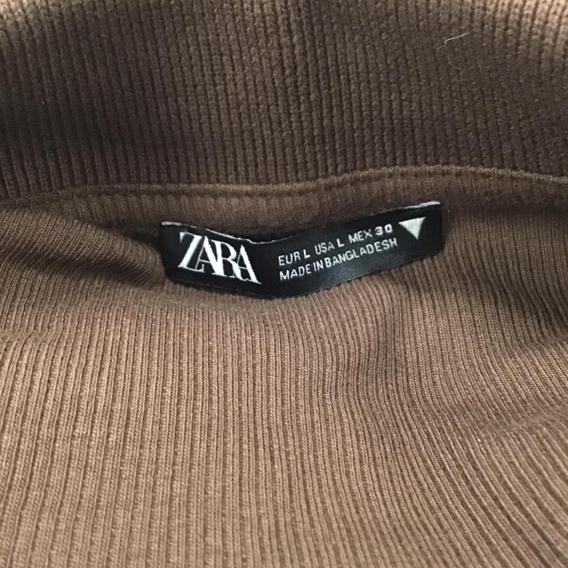 ザラ ZARA カットソー 長袖 L 無地 茶 / ブラウン /  レディース USED 古着 中古 10103014