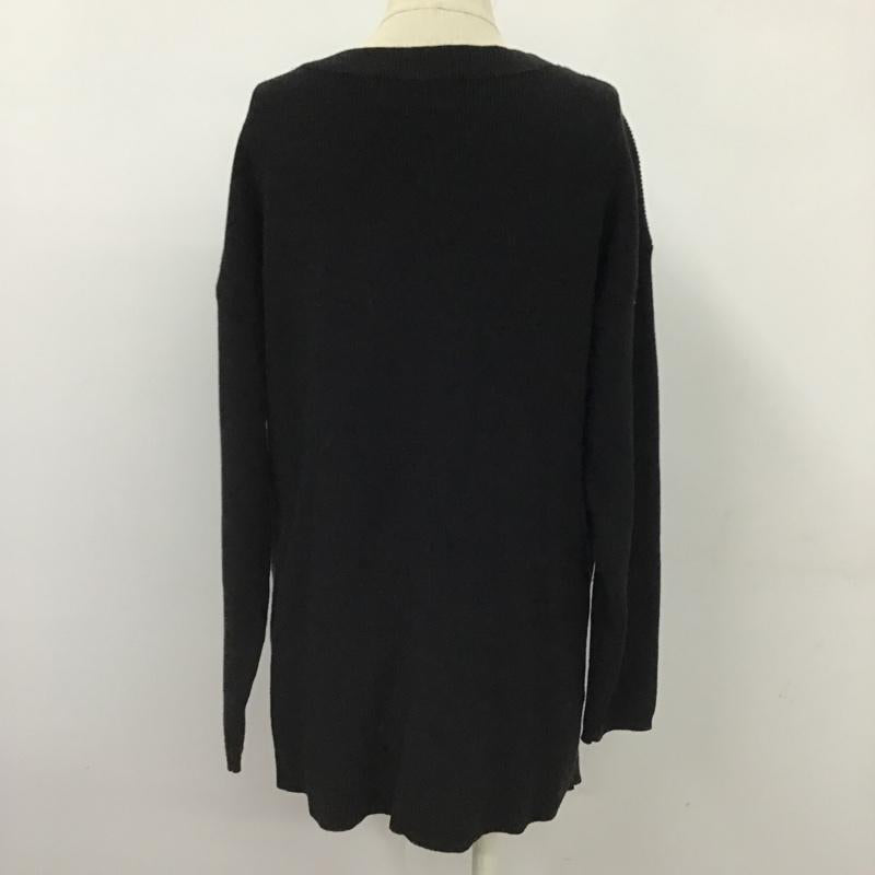 アズールバイマウジー AZUL BY MOUSSY ニット、セーター 長袖 250ESM70-042C CROSS LAYERED KNIT TOPS S 無地 黒 / ブラック / レディース USED 古着 中古 10103033