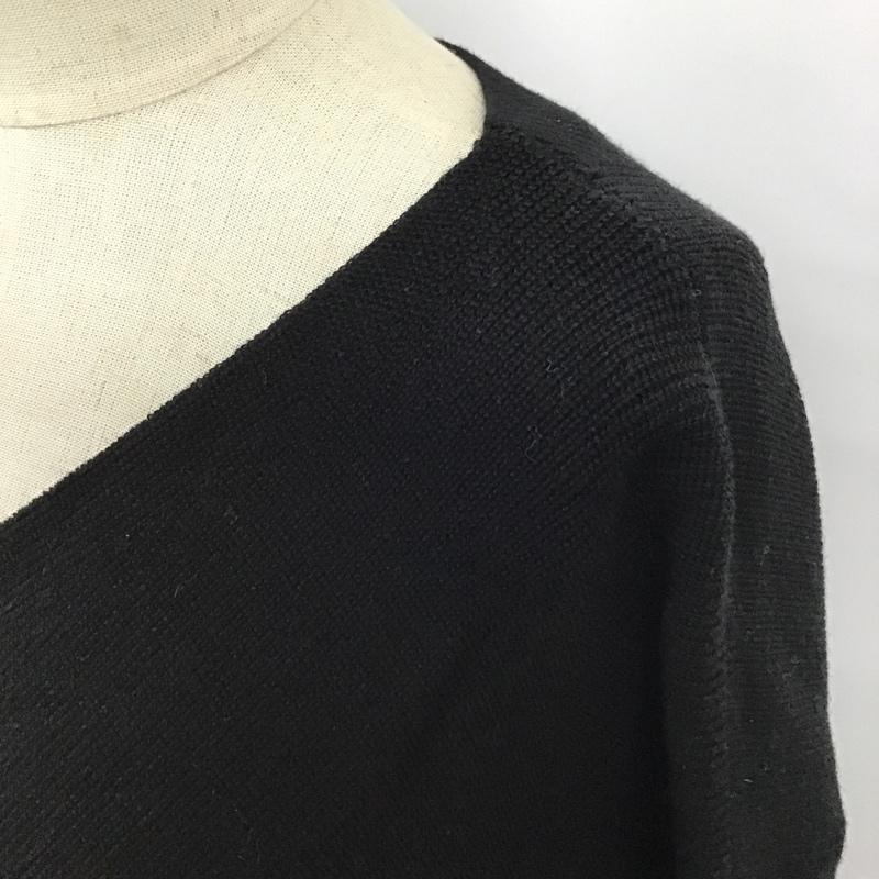 アズールバイマウジー AZUL BY MOUSSY ニット、セーター 長袖 250ESM70-042C CROSS LAYERED KNIT TOPS S 無地 黒 / ブラック / レディース USED 古着 中古 10103033