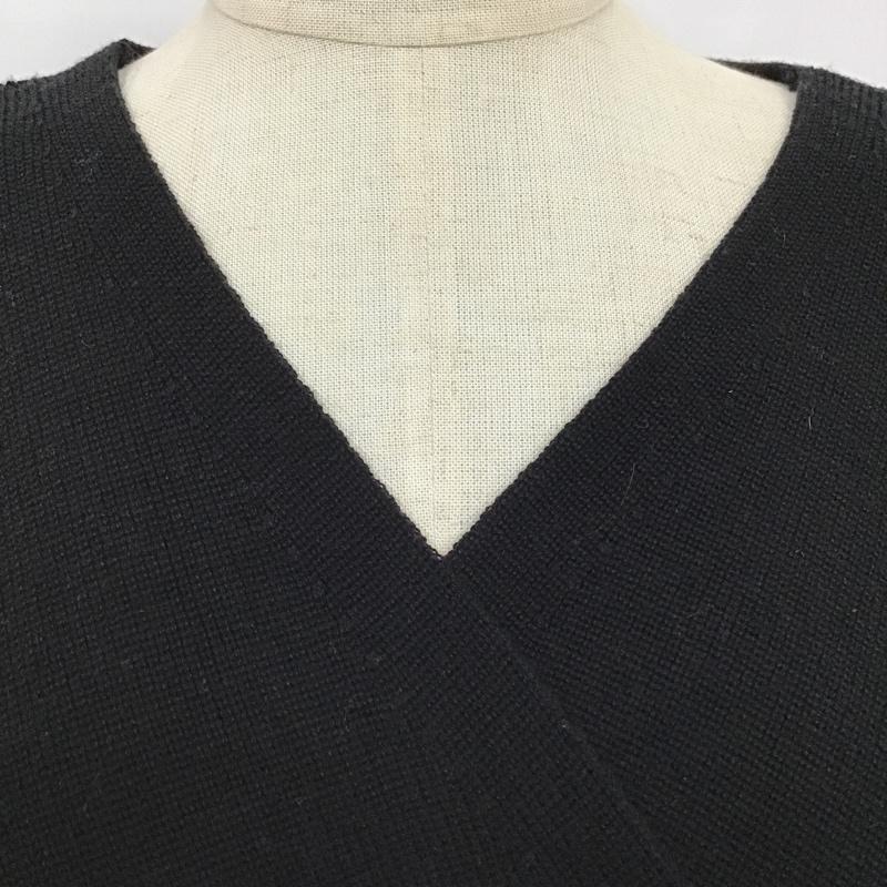 アズールバイマウジー AZUL BY MOUSSY ニット、セーター 長袖 250ESM70-042C CROSS LAYERED KNIT TOPS S 無地 黒 / ブラック / レディース USED 古着 中古 10103033