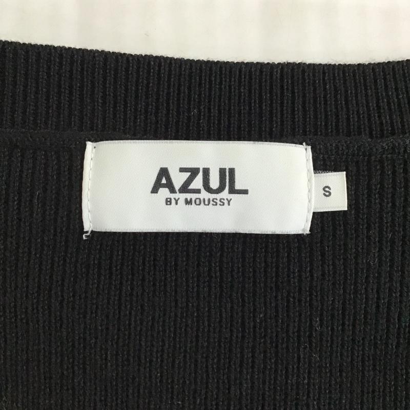 アズールバイマウジー AZUL BY MOUSSY ニット、セーター 長袖 250ESM70-042C CROSS LAYERED KNIT TOPS S 無地 黒 / ブラック / レディース USED 古着 中古 10103033