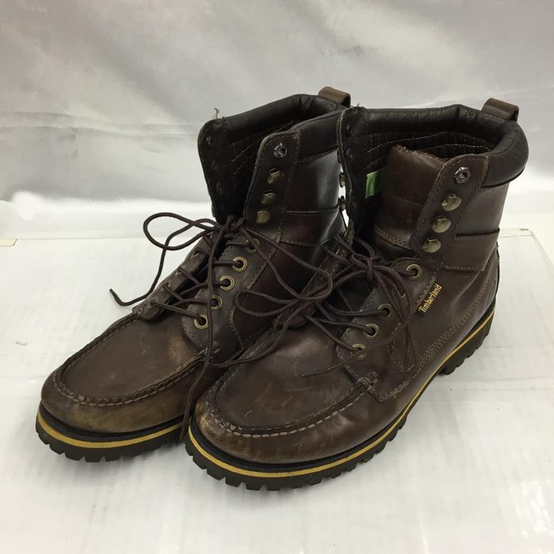 ティンバーランド Timberland ブーツ 一般 43578 8M レースアップ ワンポイント ダークブラウン / ダークブラウン / メンズ USED 古着 中古 10103045