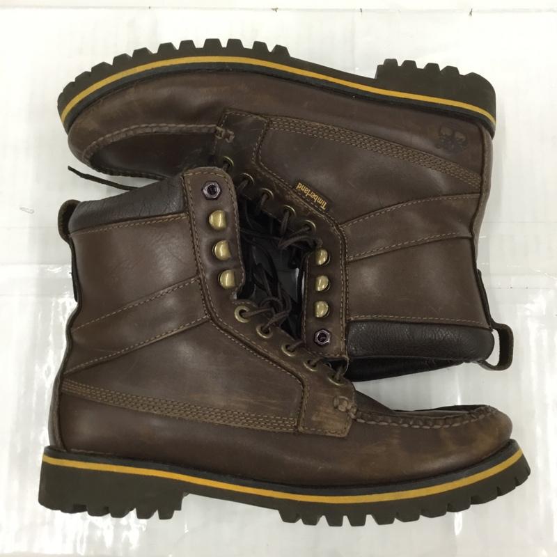 ティンバーランド Timberland ブーツ 一般 43578 8M レースアップ ワンポイント ダークブラウン / ダークブラウン / メンズ USED 古着 中古 10103045