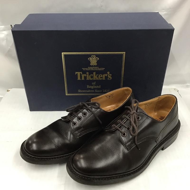 トリッカーズ Tricker's 革靴 革靴 M5636 カントリーシューズ プレーントゥ 9.5 無地 ダークブラウン / ダークブラウン / メンズ USED 古着 中古 10103084