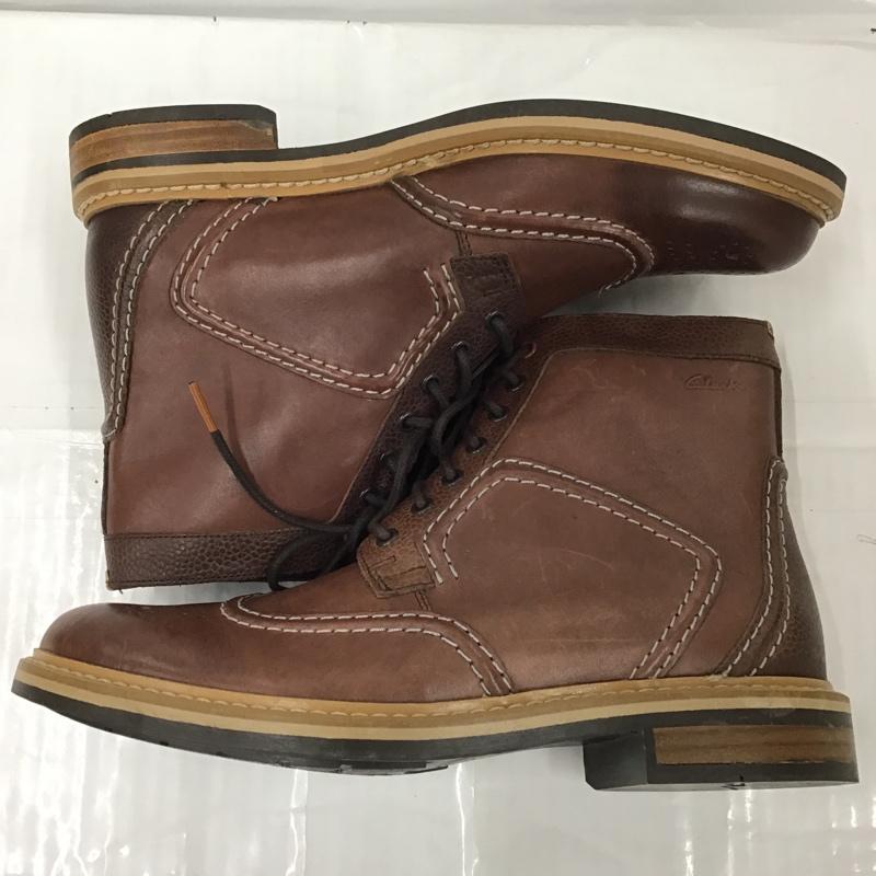 クラークス Clarks ブーツ ショートブーツ ウィングチップ メダリオン DARBY TOP 20356164 UK7.5 25.5cm 箱有 ロゴ、文字 茶 / ブラウン / メンズ USED 古着 中古 10103095