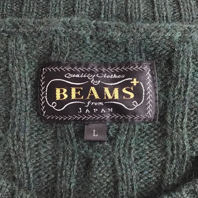 ビームス BEAMS ニット、セーター 長袖 L 無地 緑 / グリーン / メンズ USED 古着 中古 10103100