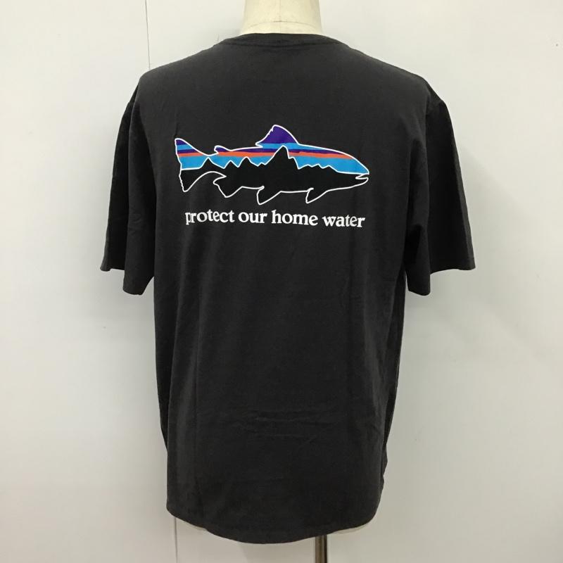 パタゴニア patagonia Tシャツ 半袖 半袖カットソー プリントTシャツ クルーネックカットソー M ロゴ、文字 黒 / ブラック / メンズ USED 古着 中古 10103172