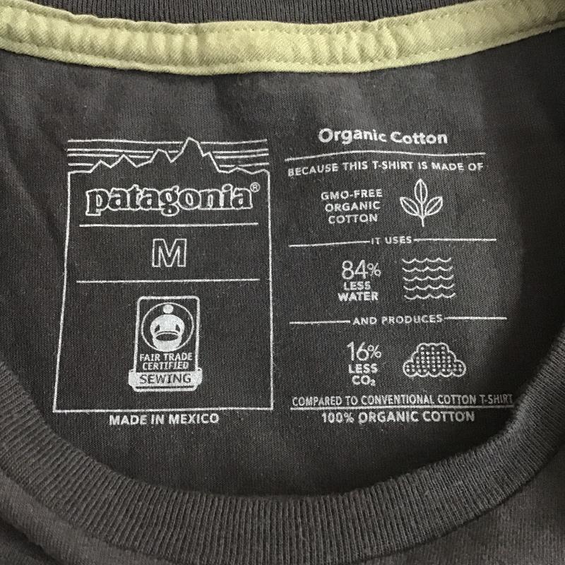 パタゴニア patagonia Tシャツ 半袖 半袖カットソー プリントTシャツ クルーネックカットソー M ロゴ、文字 黒 / ブラック / メンズ USED 古着 中古 10103172