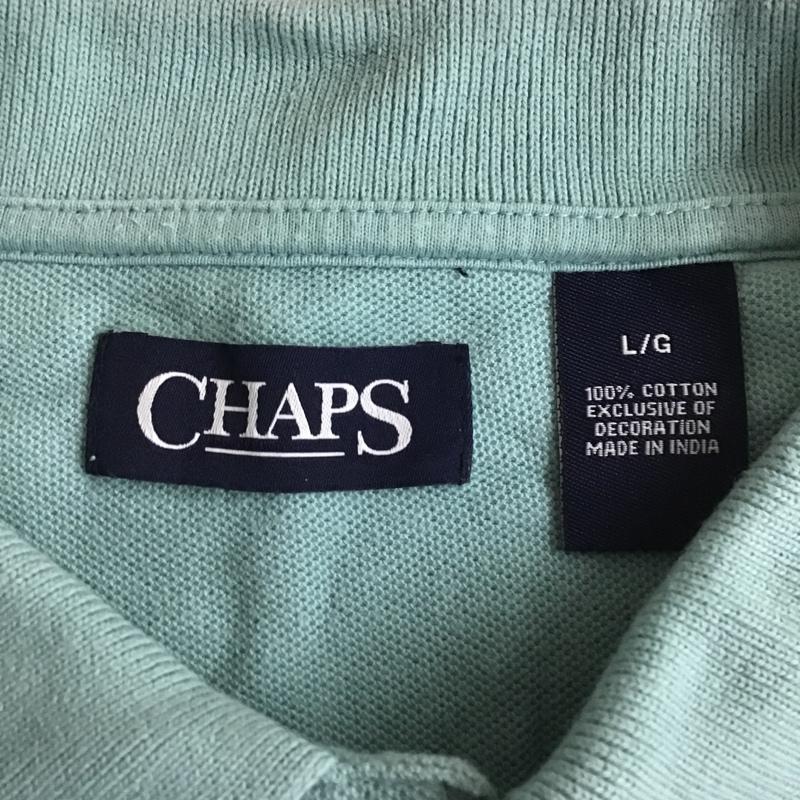 チャップス CHAPS ポロシャツ 半袖 半袖ポロシャツ カラーシャツ カジュアルシャツ L ロゴ、文字 緑 / グリーン / メンズ USED 古着 中古 10103186