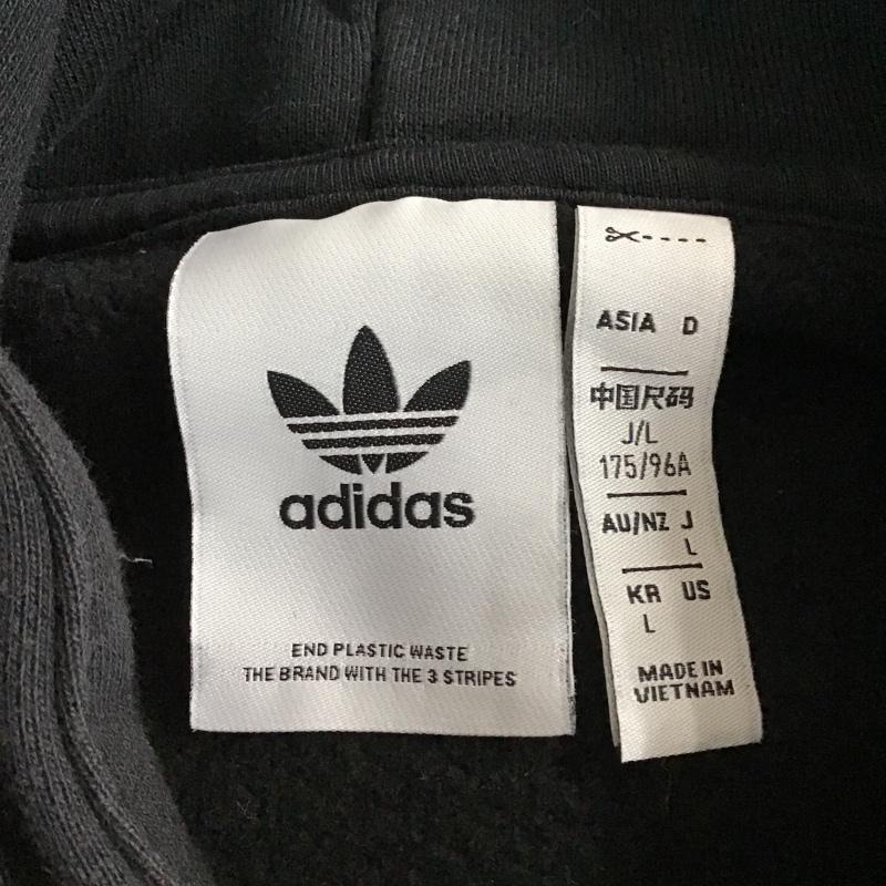アディダスオリジナルス adidas originals パーカー 長袖 H11377 CONTEMPOHOODIE 長袖パーカー フード付きスウェット スポーツウェア L ロゴ、文字 黒 / ブラック / メンズ USED 古着 中古 10103188