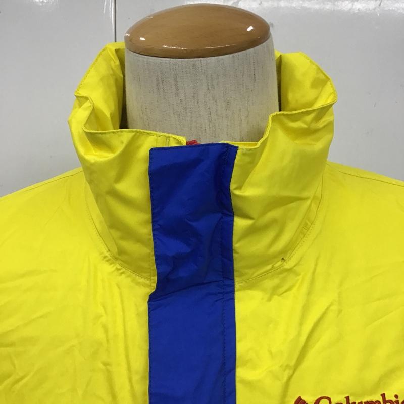 コロンビア Columbia ジャケット、上着 ジャンパー、ブルゾン 119 PM0124 シンプソンサンクチュアリレインスーツ パーカージップアップジャケット L ロゴ、文字 青 / ブルー / X 黄 / イエロー / メンズ USED 古着 中古 10103209