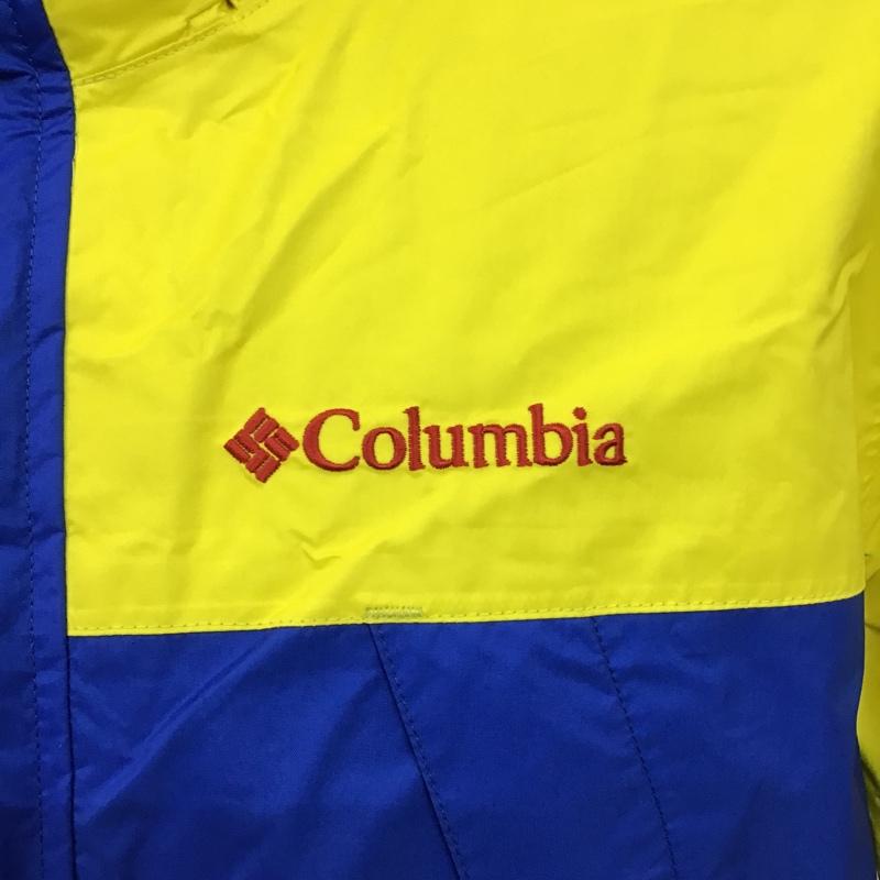 コロンビア Columbia ジャケット、上着 ジャンパー、ブルゾン 119 PM0124 シンプソンサンクチュアリレインスーツ パーカージップアップジャケット L ロゴ、文字 青 / ブルー / X 黄 / イエロー / メンズ USED 古着 中古 10103209