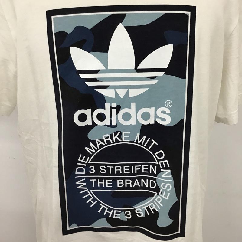 アディダスオリジナルス adidas originals シャツ、ブラウス 半袖 DX3662 Tシャツ 半袖カットソー プリントTシャツ L プリント 白 / ホワイト / メンズ USED 古着 中古 10103222