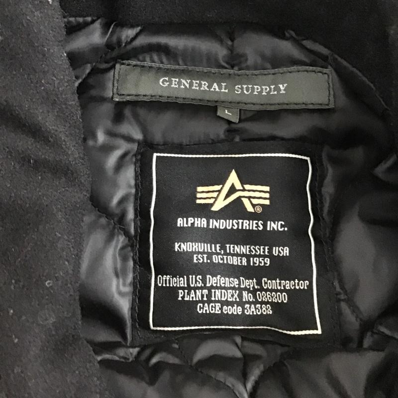 アルファインダストリー Alpha Industries コート コート一般 アウター Pコート カラージャケット ミリタリーコート L 無地 紺 / ネイビー / メンズ USED 古着 中古 10103233
