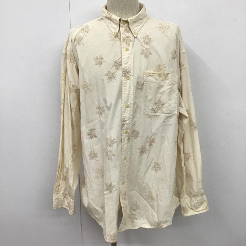 チャップスラルフローレン CHAPSRALPHLAUREN シャツ、ブラウス 長袖 長袖シャツ カラーシャツ ポケットシャツ 長袖カットソー ボタンダウンシャツ XL 総柄 ベージュ / ベージュ / メンズ USED 古着 中古 10103246