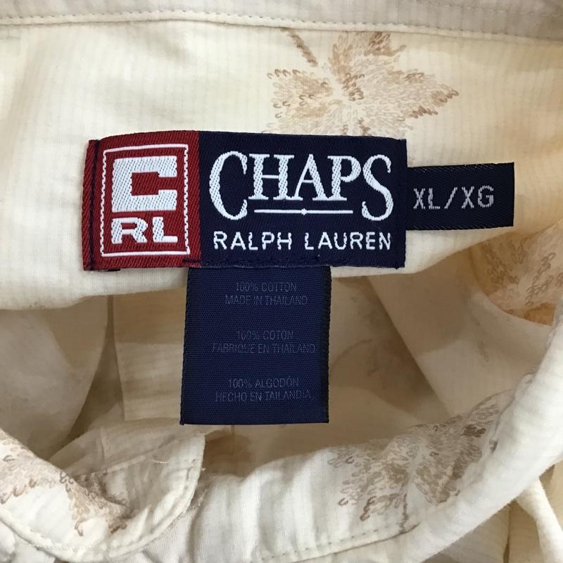 チャップスラルフローレン CHAPSRALPHLAUREN シャツ、ブラウス 長袖 長袖シャツ カラーシャツ ポケットシャツ 長袖カットソー ボタンダウンシャツ XL 総柄 ベージュ / ベージュ / メンズ USED 古着 中古 10103246