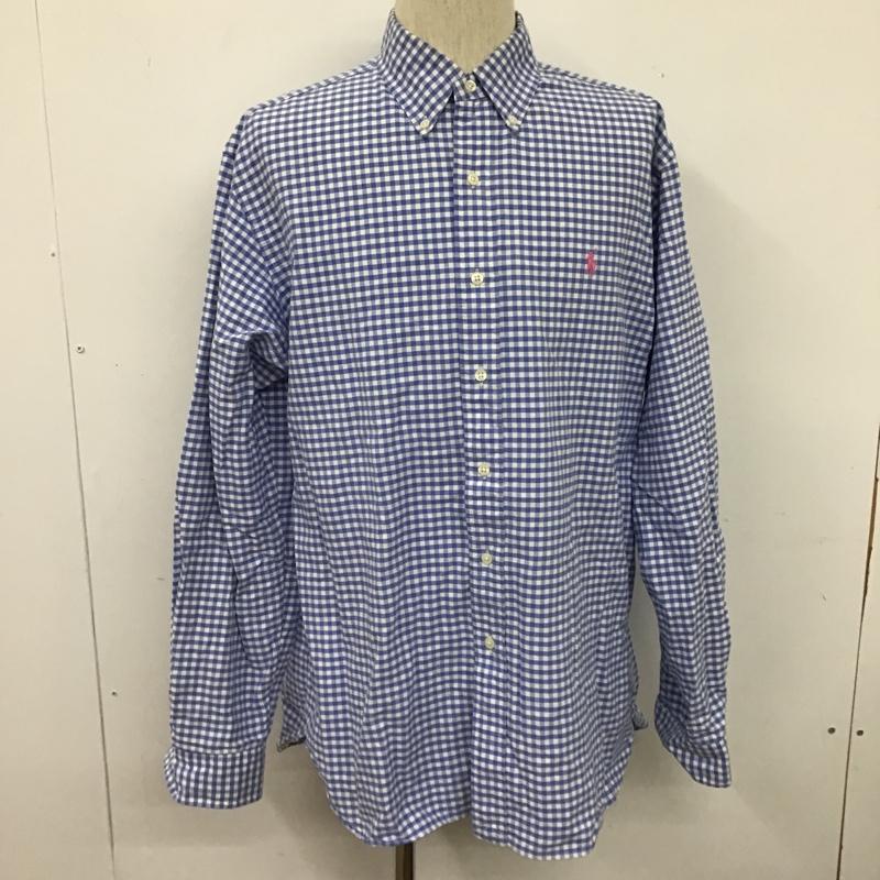 ラルフローレン RALPHLAUREN シャツ、ブラウス 長袖 長袖シャツ カラーシャツ ポケットシャツ 長袖カットソー ギンガムチェックシャツ L チェック 白 / ホワイト / X 水色 / ライトブルー / メンズ USED 古着 中古 10103254