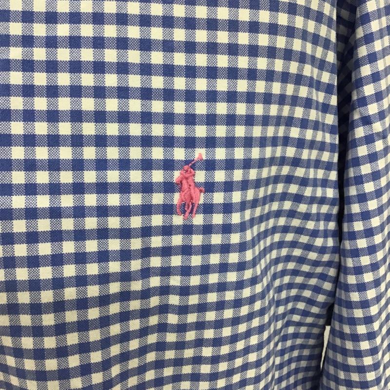 ラルフローレン RALPHLAUREN シャツ、ブラウス 長袖 長袖シャツ カラーシャツ ポケットシャツ 長袖カットソー ギンガムチェックシャツ L チェック 白 / ホワイト / X 水色 / ライトブルー / メンズ USED 古着 中古 10103254