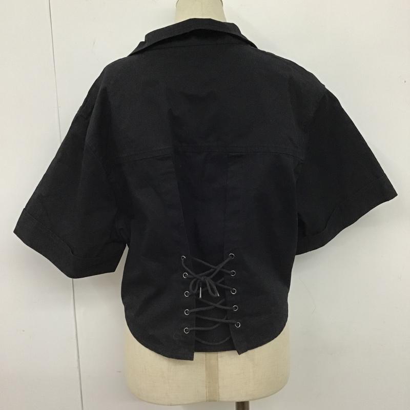 マウジー MOUSSY シャツ、ブラウス 半袖 010DSW30-2130 BACKLACEUPCROPSHIRT 半袖シャツ カラーシャツ 前ボタンシャツ FREE 無地 紺 / ネイビー / レディース USED 古着 中古 10103261