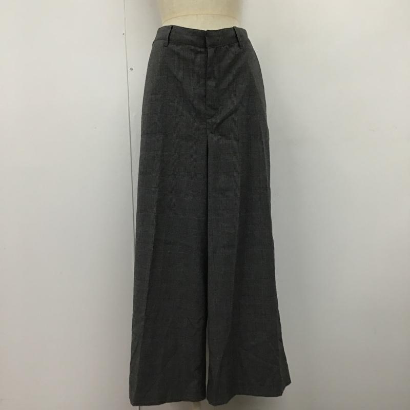 ニコアンド niko and... パンツ スラックス カジュアルパンツ センタータックパンツ ストレートパンツ ワイドパンツ フレアパンツ 4 チェック 黒 / ブラック / X 灰 / グレー /  レディース USED 古着 中古 10103264