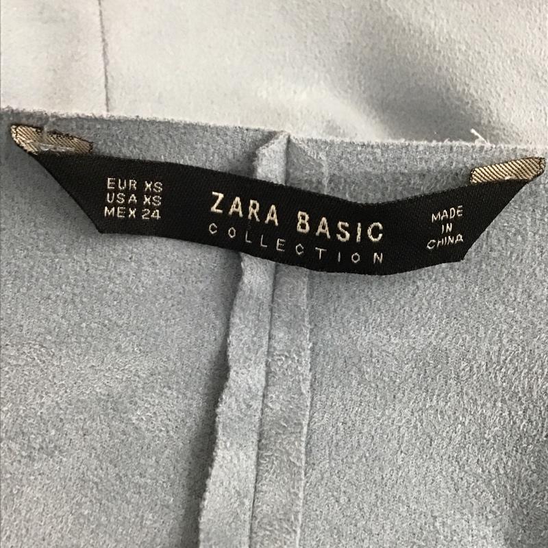 ザラベーシック ZARA BASIC カーディガン 長袖 長袖カーディガン 長袖カットソー ノーカラージャケット 前開カーディガン XS 無地 水色 / ライトブルー / レディース USED 古着 中古 10103268