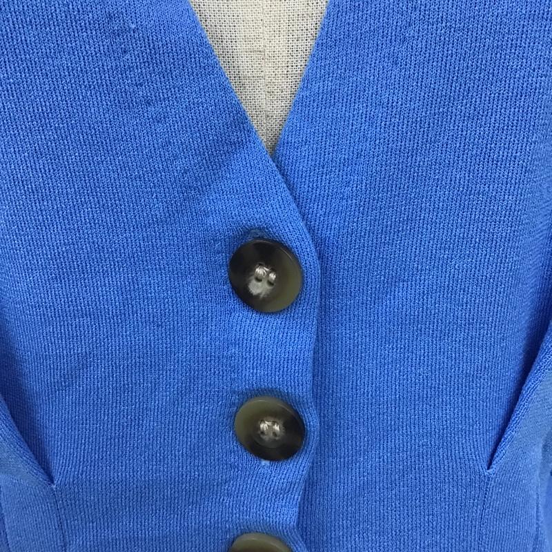 スローバイスライ THROW by SLY カーディガン 長袖 030ES070-1370 カーディガン 長袖ニットカーディガン 前開ニットカーディガン FREE 無地 青 / ブルー / レディース USED 古着 中古 10103292