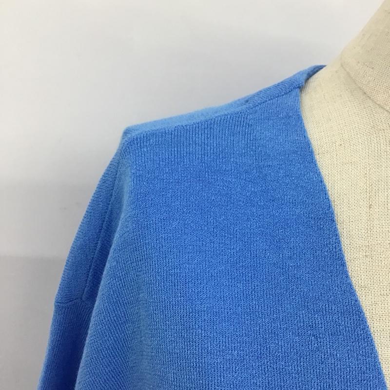 スローバイスライ THROW by SLY カーディガン 長袖 030ES070-1370 カーディガン 長袖ニットカーディガン 前開ニットカーディガン FREE 無地 青 / ブルー / レディース USED 古着 中古 10103292
