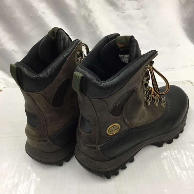ティンバーランド Timberland アウトドアシューズ アウトドアシューズ 86128 トレッキング 9.5M ウォータープルーフ ワンポイント 茶 / ブラウン / X 黒 / ブラック / メンズ USED 古着 中古 10103409
