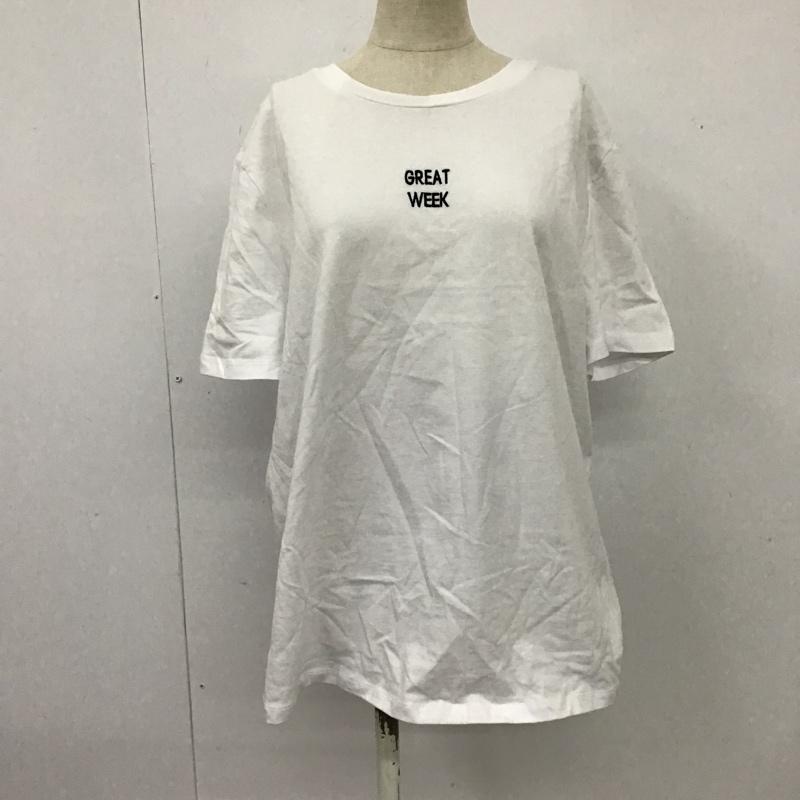 ザラ ZARA Tシャツ 半袖 M 無地 X ロゴ、文字 白 / ホワイト / レディース USED 古着 中古 10103410