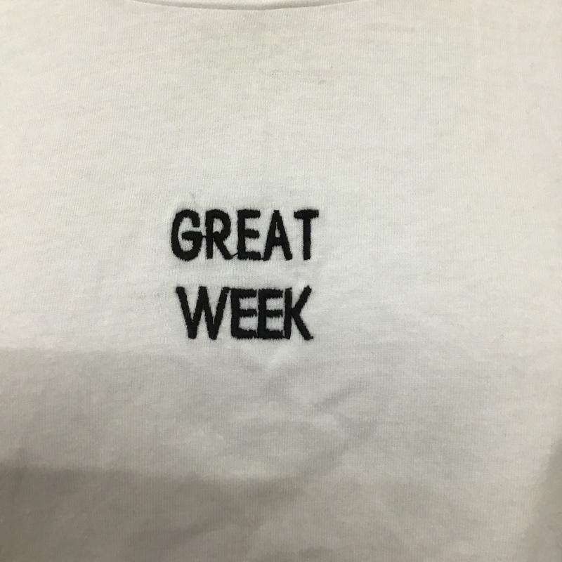 ザラ ZARA Tシャツ 半袖 M 無地 X ロゴ、文字 白 / ホワイト / レディース USED 古着 中古 10103410