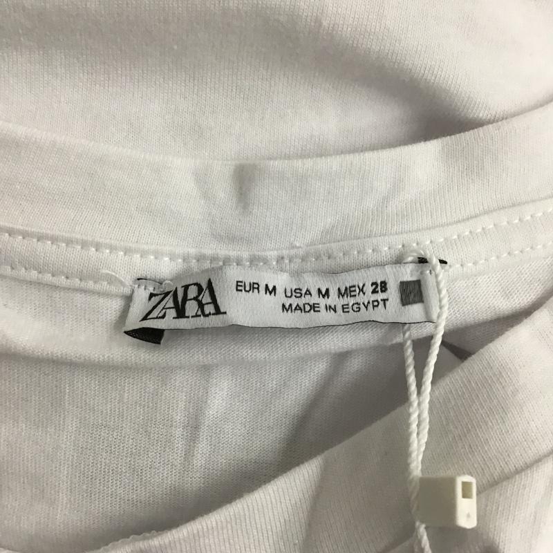 ザラ ZARA Tシャツ 半袖 M 無地 X ロゴ、文字 白 / ホワイト / レディース USED 古着 中古 10103410