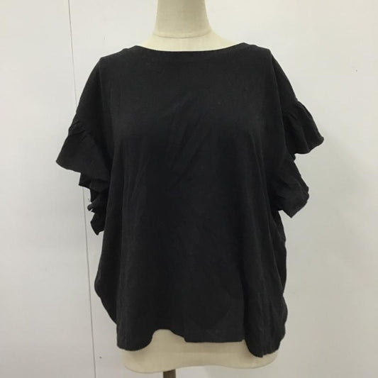ザラ ZARA カットソー 半袖 L 無地 黒 / ブラック /  レディース USED 古着 中古 10103417