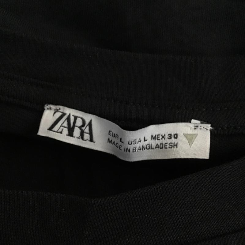 ザラ ZARA カットソー 半袖 L 無地 黒 / ブラック /  レディース USED 古着 中古 10103417