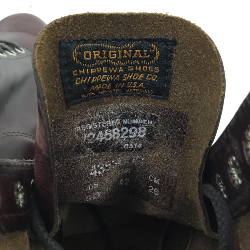 チペワ Chippewa ブーツ ショートブーツ ワークブーツ 26cm 26.0cm 無地 ダークブラウン / ダークブラウン / メンズ USED 古着 中古 10103418