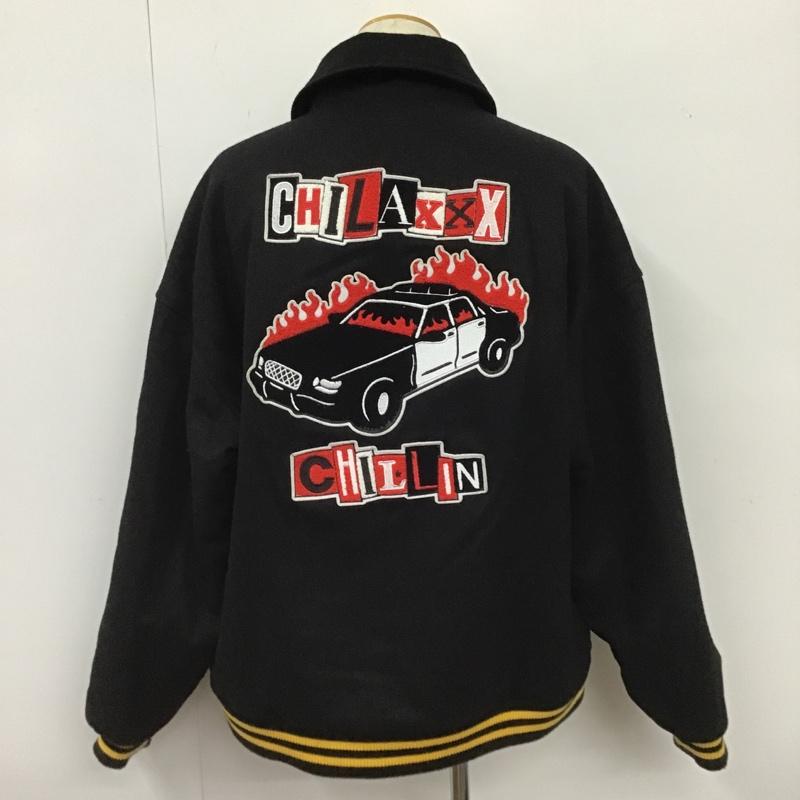 チラックス Chillax ジャケット、上着 ジャンパー、ブルゾン 21CLX-AW-09 カラージャケット アウター コート 前ボタンジャケット XL ロゴ、文字 黒 / ブラック / メンズ USED 古着 中古 10103426