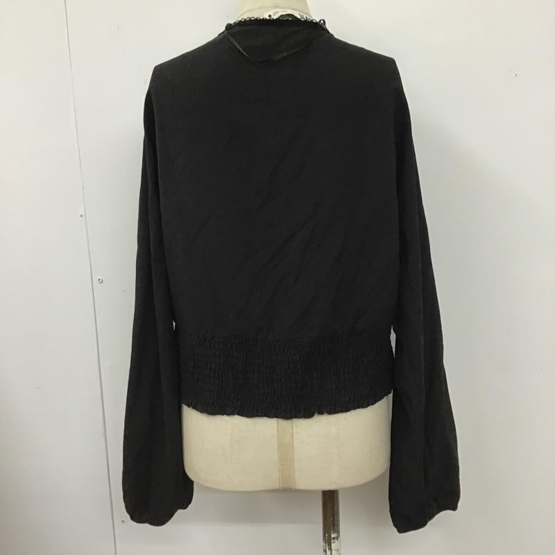 ザラ ZARA シャツ、ブラウス 長袖 L 無地 黒 / ブラック / レディース USED 古着 中古 10103430