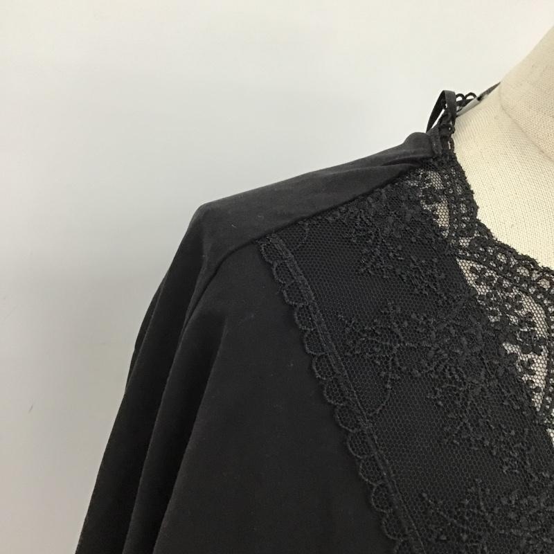 ザラ ZARA シャツ、ブラウス 長袖 L 無地 黒 / ブラック / レディース USED 古着 中古 10103430