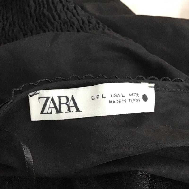 ザラ ZARA シャツ、ブラウス 長袖 L 無地 黒 / ブラック / レディース USED 古着 中古 10103430